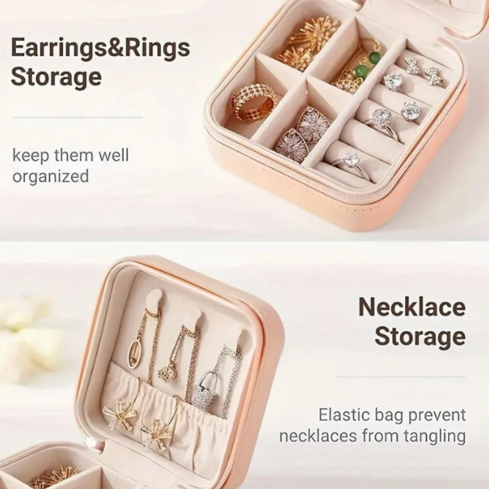 White Leather Jewelry Storage Box/Travel Box/Portable Jewelry Box